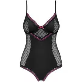 Боди Obsessive 819-TED-1 (Черно-малиновый, S/M) - 3