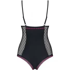Боди Obsessive 819-TED-1 (Черно-малиновый, S/M) - 4