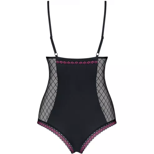 Боді Obsessive 819-TED-1 (Чорно-малиновий, S/M)