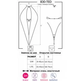 Боди Obsessive 830-TED-1 (Черный, L/XL) - 6