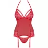 Комплект Obsessive 838-COR-3 corset (Червоний, L/XL)
