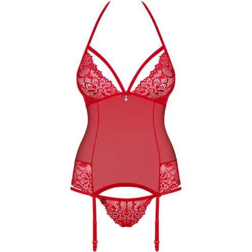 Комплект Obsessive 838-COR-3 corset (Червоний, L/XL)