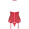 Комплект Obsessive 838-COR-3 corset (Червоний, L/XL)