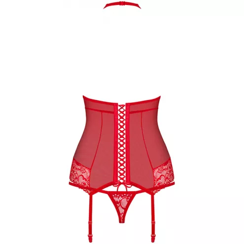 Комплект Obsessive 838-COR-3 corset (Червоний, L/XL)