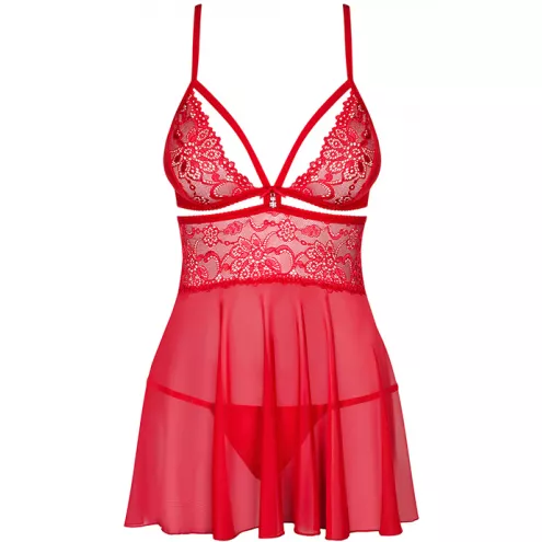 Комплект Obsessive 838-BAB-3 babydoll (Червоний, L/XL)