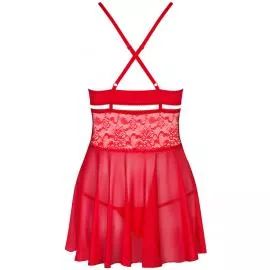 Комплект Obsessive 838-BAB-3 babydoll (Червоний, L/XL) - 4