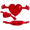Мягкая игрушка сердце Red plush heart with arms 70 cm