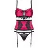 Комплект Obsessive 861-SEG-5 set (Малиновий з чорним, L/XL)