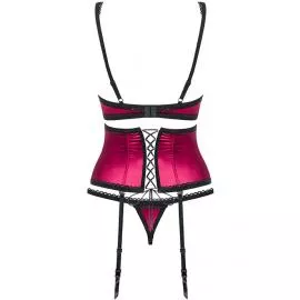 Комплект Obsessive 861-SEG-5 set (Малиновый с черным, S/M) - 4