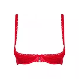 Бюстгальтер открытый Obsessive Lovica (Красный, L/XL) - 3