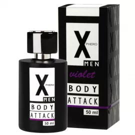 Мужские духи с феромонами - Aurora X Phero Men Body Attack Violet, 50 мл - 1