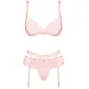 Комплект Obsessive Heartina set (Ніжно-рожевий, L/XL)