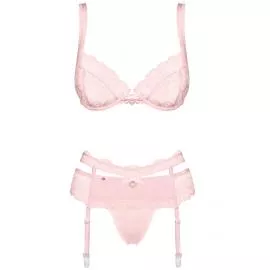 Комплект Obsessive Heartina set (Ніжно-рожевий, L/XL) - 3