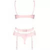 Комплект Obsessive Heartina set (Ніжно-рожевий, L/XL)