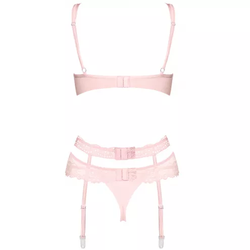Комплект Obsessive Heartina set (Ніжно-рожевий, L/XL)