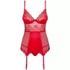 Комплект Obsessive Lovica corset (Червоний, S/M)