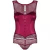 Комплект Obsessive Miamor corset (Бордовий, S/M)