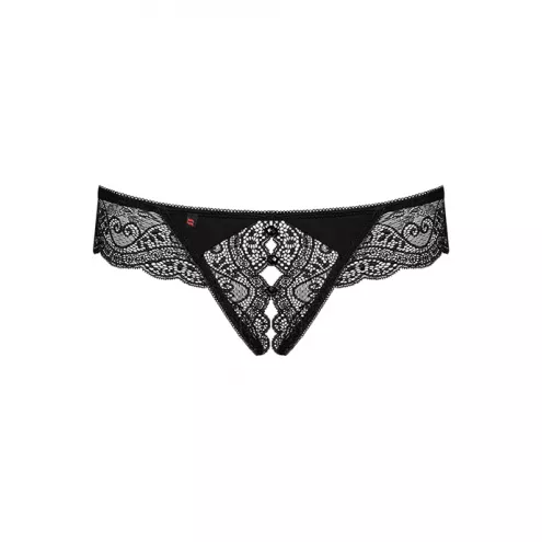 Стринги Obsessive Miamor otwarte (Черный,  L/XL)