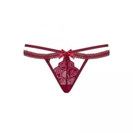 Стринги Obsessive Wonderia (Бордовой, L/XL) - 5