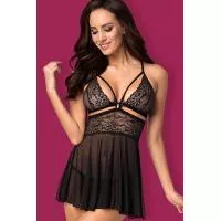Комплект Obsessive 838-BAB-1 babydoll (Чорний, S/M)