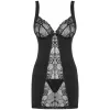 Комплект Obsessive Heartina chemise (Черный, L/XL)