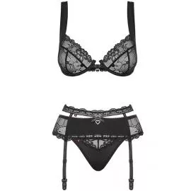 Комплект Obsessive Heartina set (Черный, L/XL) - 3