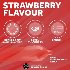 Презерватив - EXS Strawberry Flavour Condom, 1 шт. - 5
