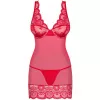 Комплект Obsessive 853-CHE-3 chemise (Червоний, L/XL)
