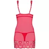 Комплект Obsessive 853-CHE-3 chemise (Червоний, L/XL)
