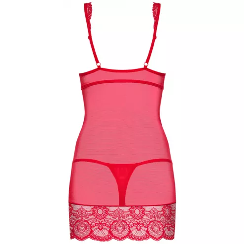 Комплект Obsessive 853-CHE-3 chemise (Червоний, L/XL)