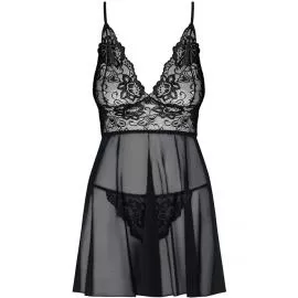 Комплект Obsessive Idillia babydoll (Черный, L/XL) - 4