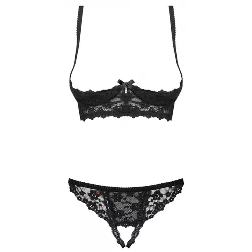 Комплект Obsessive Letica set otwarte (Чорний, L/XL)