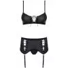 Комплект Obsessive Rebella garter belt set (Чорний, S/M)