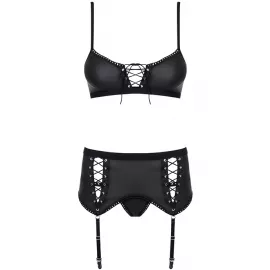 Комплект Obsessive Rebella garter belt set (Черный, S/M) - 5