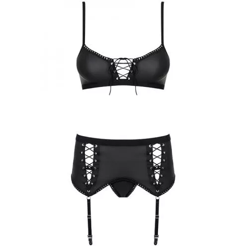 Комплект Obsessive Rebella garter belt set (Чорний, S/M)