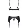 Комплект Obsessive Rebella garter belt set (Чорний, S/M)