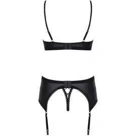 Комплект Obsessive Rebella garter belt set (Черный, S/M) - 4