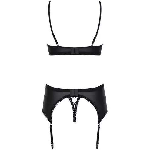 Комплект Obsessive Rebella garter belt set (Чорний, S/M)
