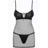 Комплект Obsessive Rebella chemise (Чорний, S/M)