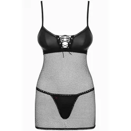 Комплект Obsessive Rebella chemise (Черный, S/M) - 4