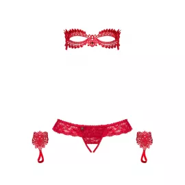 Комплект Obsessive Hetea set (Красный, L/XL) - 4