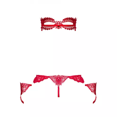 Комплект Obsessive Hetea set (Червоний, L/XL)