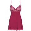 Комплект Obsessive Rosalyne babydoll (Бордо-тілесний, S/M)