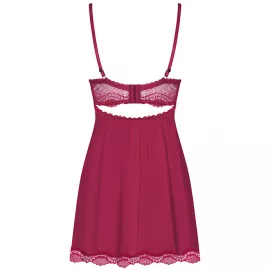 Комплект Obsessive Rosalyne babydoll (Бордо-телесный, S/M) - 2