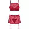 Комплект Obsessive Lividia set (Червоний, S/M)