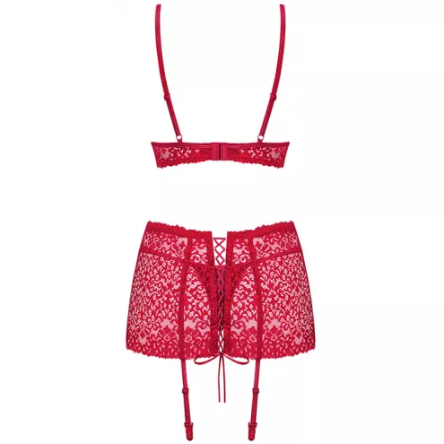 Комплект Obsessive Lividia set (Червоний, S/M)