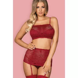 Комплект Obsessive Lividia set (Красный, S/M) - 1