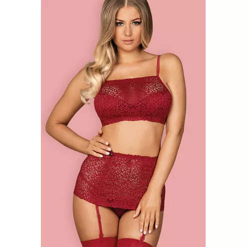 Комплект Obsessive Lividia set (Червоний, S/M)