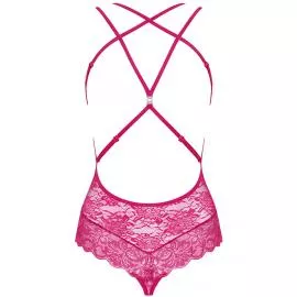 Боди Obsessive 860-TED-5 (Малиновый, S/M) - 4