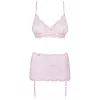Комплект Obsessive Girlly set (Біло-рожевий, L/XL)